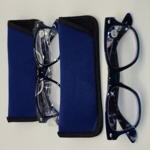 Hummingbird Blue Reading Glasses with Cases